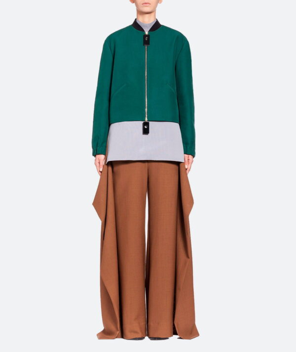 Cropped Zipper Blouse