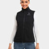 Women's Heated Fleece Vest- Black (3 Heating Zones) | ororo®