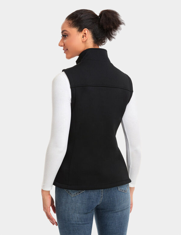 Women's Heated Fleece Vest- Black (3 Heating Zones) | ororo®