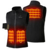 Women's Heated Fleece Vest- Black (3 Heating Zones) | ororo®